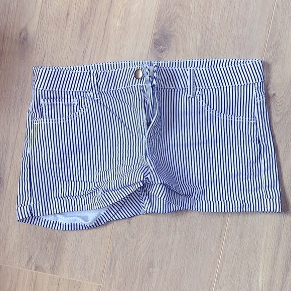 Striped Denim Shorts - Picture 1 of 3